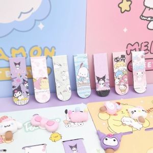 Kawaii Sanrio Magnetic Bookmark Cute Cinnamoroll Kuromi My Melody Bookmark Stationary Student Office Gift Souvenir Book Clip
