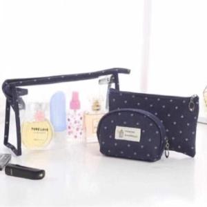 3in1 PVC Transparent Cosmetic Pouches Waterproof Portable Makeup Bag Cosmetic Organizer