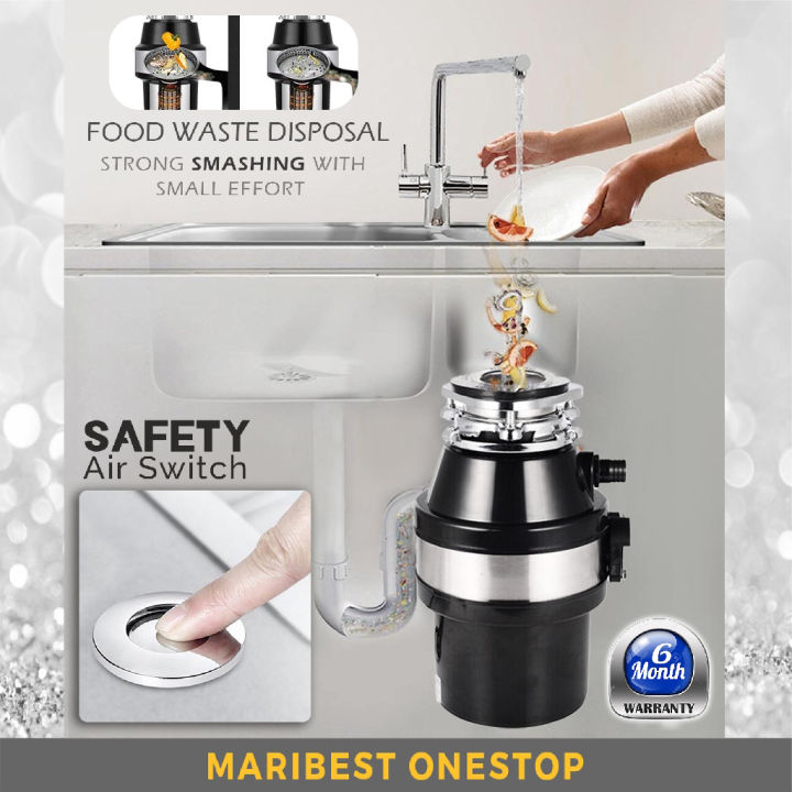 Sink Waste Disposer Grinder Food Garbage with Safety Air Switch 240V ...