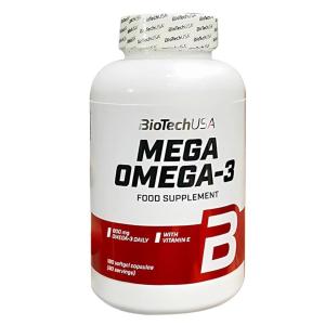 (Chính hãng) BioTechUSA | Mega Omega-3 (180 viên) | Viên Uống Bổ Sung Dầu Cá + Vitamin C| EPA 400mg DHA 300mg | Hỗ Trợ Tim Mạch Thị Lực Não Bộ | Wheyshop VN
