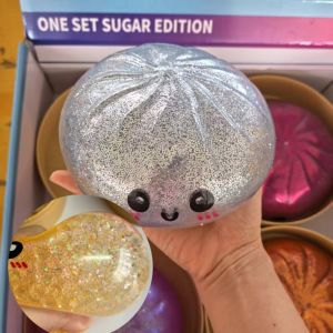 YUONG 15cm Jumbo Dumpling Squishy With Steamer Realistic Bun Sensory Fidget Ball Creative Colorful Squishy Big Bun Kids Adults
