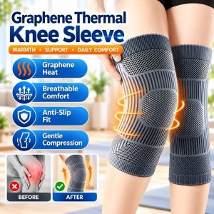 Graphene Thermal Knee Support Warm Knee Sleeve Supportive Knee Brace Men Women Sports Running Cycling Gym