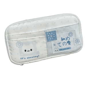 ETQT Polka Dot Cat Pattern Pencil Case Cream Color Large Capacity Stationery Organizer Fashion Stylish Multi-Layer Pen Bag Students
