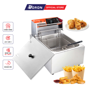 Bếp chiên nhúng DORON 2500W gia nhiệt kép điều chỉnh 50 - 250 độ đa năng chiên gà rán khoai tây đồ ăn nhanh