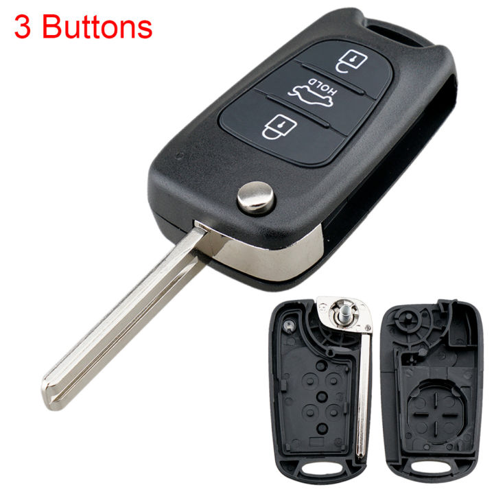 3 Buttons Flip Folding Key Remote Cover Replacement Car Key Fob Case Shell  for Hyundai Kia