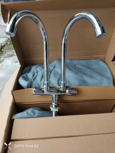 [Bóng] Vòi rửa chén bát đôi bóng - Vòi chậu 2 hộc sử dụng 1 đường nước lạnh