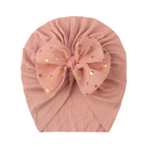 Baby Hat Charming Elastic Fabric Bowknot Design Ins European And American Fashion New Threaded Baby Headwear Childrens Bow Toe Cap Baby Infant Cap For Baby Shower