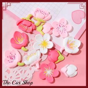 [The Cici Shop] 12pcs Creative Whiteboard Cartoon Magnetic Sticker Fridge Magnet Pink Flower Resin Decorative Refrigerator Magnets
