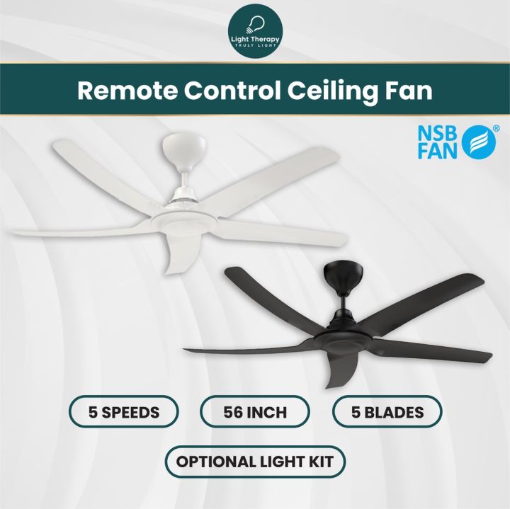 NSB FA701 56" 5 Speeds Remote Control Ceiling Fan with Optional Light
