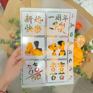 Oil Paint Stencils DIY crayon Template for Arcylic Painting hand-made Gift Happy Birthday Picture Art Supplies Stationery   油画棒模板 生日快乐 数字diy四宫格九宫格