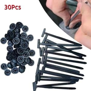 KEBETEME 100PCS Nylon Universal Cable Tie Buckle-Heavy Duty Zip Ties Holder with Pin & Button Design Plastic Cable Ties Tool Fasteners Car Body
