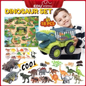 Kids Dinosaur Toys Car Playset for Boys Girls 3 4 5 6 Years Old Truck Excavator Dump Engineering Car Toy Birthday Gift for Children