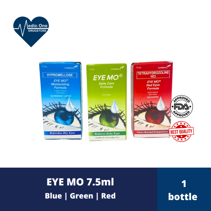 Eye Mo Red Eyes Formula Blue Moisturizing Formula Green Daily