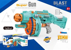 Soft bullet toy gun electric continuous firing space soft bullet explosion toy rotating bullet wheel suction cup toy