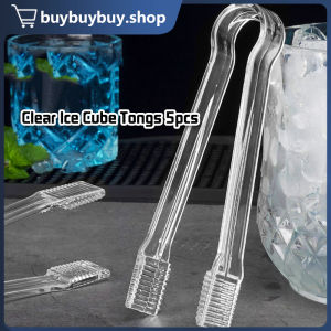 5pcs/set Transparent Ice Tongs Reusable Buffet Serving Tongs Dessert Candy Clip For Cooking Clip
