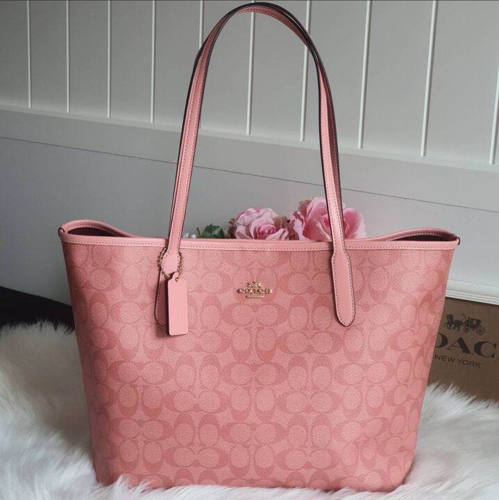 Tote pink discount coach bag