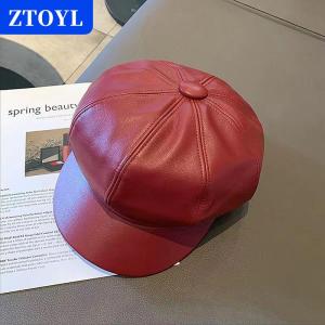 [COD] ZTOYL หมวกเบเร่ต์แฟชั่นผู้หญิงหมวกเบเร่ต์สีทึบหนัง PU หมวกเบเร่ต์ศิลปินชาวฝรั่งเศสหมวกบีนนี่อบอุ่นหมวกผู้หญิงหมวกเด็กผู้หญิง