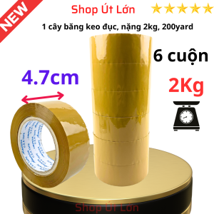 Băng keo đục 200yard nặng 2kg rộng 4.7cm lõi giấy 5mm - Út Lớn