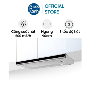 Máy Hút Mùi Âm Tủ Malloca K1506 TC/ K1507 TC/ K1509 TC - Công Suất Hút 500 m3/h - Điều Khiển Cảm Ứng 3 Tốc Độ - Hàng Chính Hãng