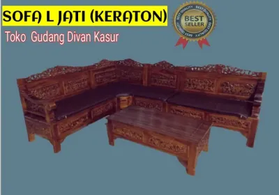 Kursi Sofa L Sudut Jati Type Keraton