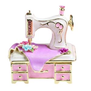 โลหะที่หรูหรากล่องเคลือบเครื่องเย็บผ้าสำหรับโต๊ะเครื่องแป้งด้านบนกล่องขนาดเล็กสำหรับใส่ของบนโต๊ะเครื่องแป้ง