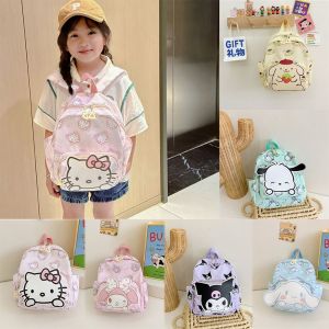 DWT9814 Kitty Cat Cartoon Kuromi Melody Backpack Cinnamoroll Pachacco Children School Bag Unique Nylon Cute Shoulder Bag Children