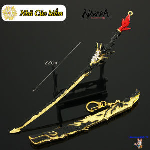 Mô hình Naraka Bladepoint Hồng Hoa Tinh - Lạc Anh - Nhã Cúc kiếm Katana kim loại 22cm