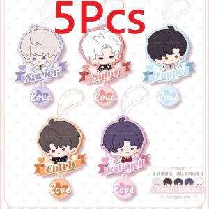 5Pcs/Lot New Cute Love and Deepspace Xavier Zayne Rafayel ralayo Sylus Caleb Game Cartoon Cute Acrylic Key Chain Pendant Keyring