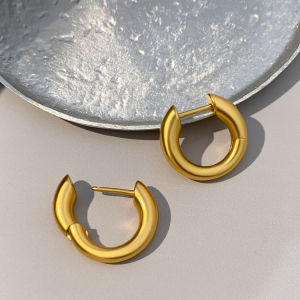 Matte Golden Hoop Earrings for Women with Unique Design and Sophisticated Style