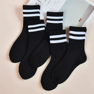 5PASANG Kaos Kaki Pendek Stripe / Kaus Kaki Old school Pendek Pria Wanita