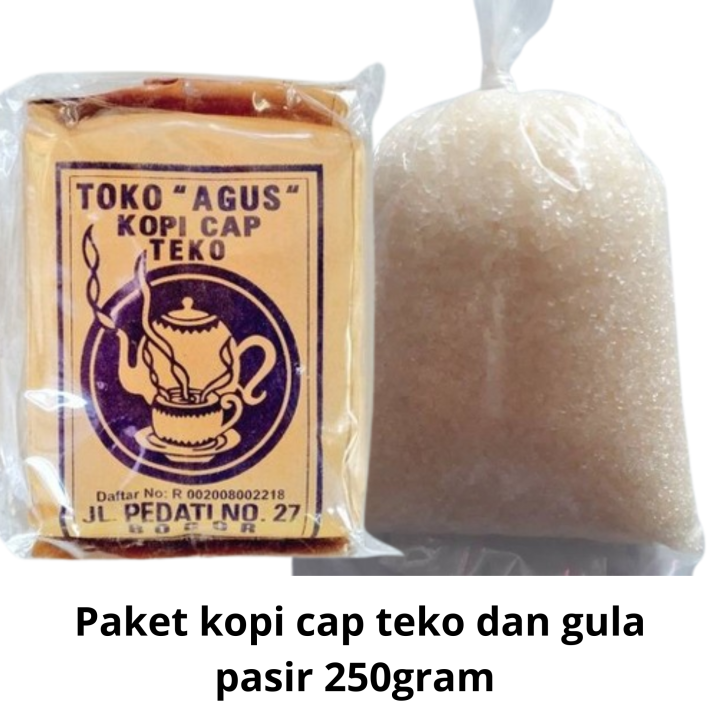 Kopi bubuk cap teko khas bogor kopi giling paket kopi plus gula pasir