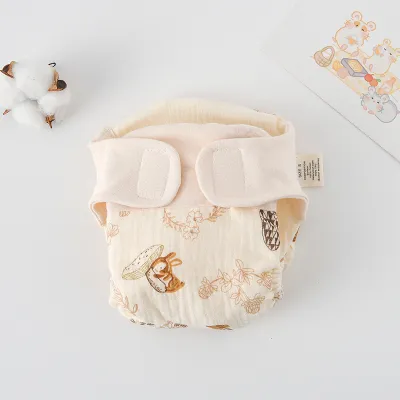 【In-Stock】 New Summer Cotton Baby Reusable Taped Diaper Cartoon Baby Training Pants Infant Shorts Nappies Panties Changing Underwear Cloth