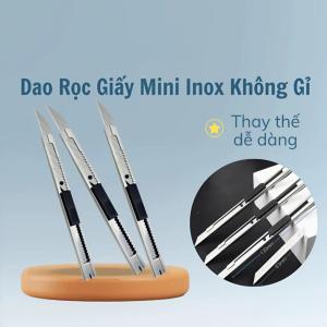 Dao Rọc Giấy Mini Cao Cấp – Set 3 Cái – Cán Trượt An Toàn Lưỡi Sắc Bén Nhỏ Gọn Dễ Mang Theo