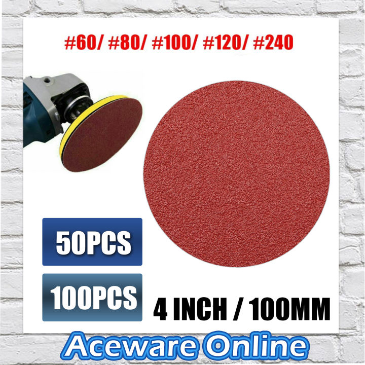 50PCS / 100PCS 4 INCH/100MM Round Velcro Sanding Paper Sanding Disc