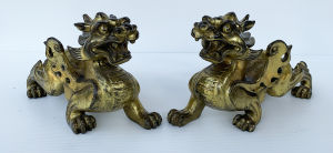 (ราคาต่อคู่) ปี่เซียะ ทำจากทองเหลือง 16cm22cm ของศิริมงคล ประดับบ้าน tanida.