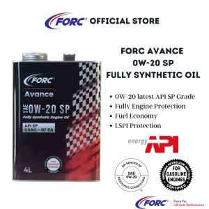 FORC AVANCE SAE 0W-20 API SP Fully Synthetic Engine Oil 4L for Petrol & Hybrid Cars