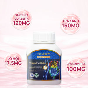 Viên uống thải độc mỡ nội tạng Vitatree Organ Fat Detox hỗ trợ chuyển hoá chất béo hộp 60 viên - chăm sóc sức khỏe cao cấp đến từ Úc hỗ trợ chuyển hóa chất béo thanh lọc cơ thể và tăng cường chức năng gan – thận.