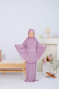 Mukena Anak Laser Usia 7-12 tahun Jersey / Mukena Anak Polos