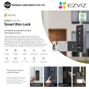 EZVIZ DL03 Pro Smart Rim Lock Door Access Reader – WiFi Enabled Fingerprint Passcode & App Access for Ultimate Home Security