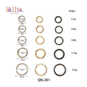 ตะขอกลม ห่วงสปริงพวงกุญแจ ตะขอข้อต่อสายกระเป๋า ห่วงกลมแบบสปริง Alloy O ring (E-2-JQN-201)