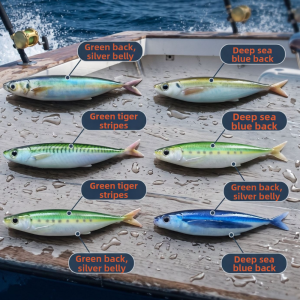 INSTALLSTORE64RE9 2pcs Luminous Flying Fish Bait PVC Printing 3D Simulation Simulation Fishing Lures  15cm High Imitation Lures Sea Fishing