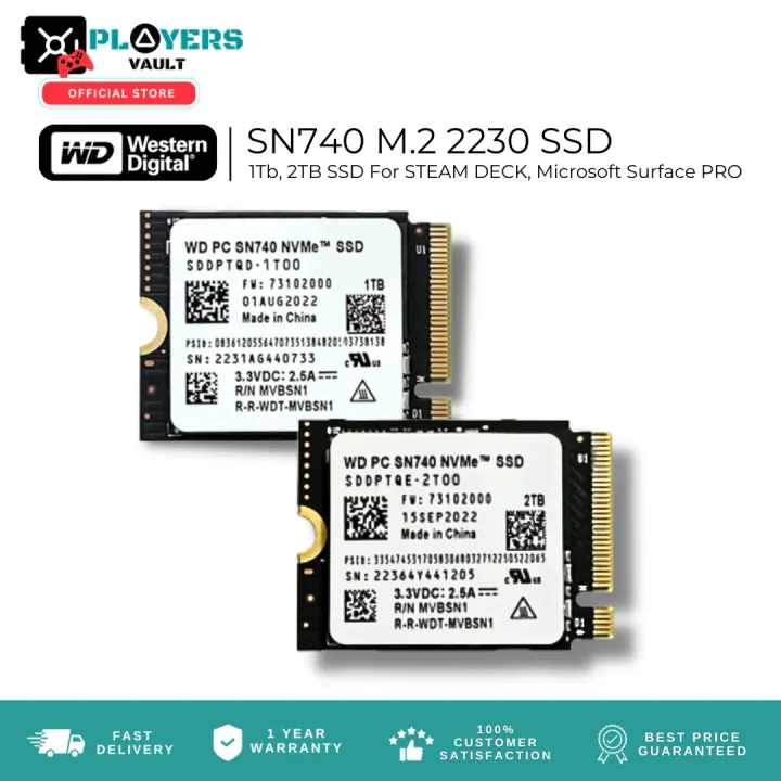 Western Digital 1TB and 2TB NVME m.2 2230 SN740 SSD for