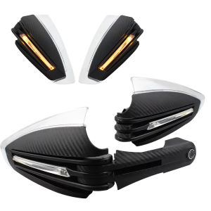 การ์ดแฮนด์มอเตอร์ไซค์ แฮนด์การ์ดรถจักรยานยนต์ พร้อมไฟ Led  กาดแฮนด์ การ์ดแฮนด์ กันลม/กันฝน/กันแดดคุณภาพสูง ปลอดภัยและทนท