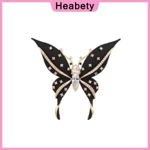 Heabety Exquisite Large Butterfly Brooches For Women Girls Vintage Enamel Pins Versatile Shiny Corsage Clothing Accessories Gifts