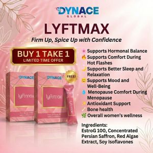 [BUY 1 TAKE 1] Dynace Global Lyftmax Feminine Wellness Supplement with Persian Saffron Red Algae Extract & Soy Isoflavones – Hormonal Balance Sleep Mood & Bone Health Support