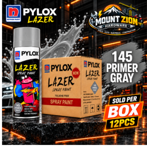 [Box] 12pcs Pylox Lazer Spray Paint Primer Gray PLZ145 400cc Nippon