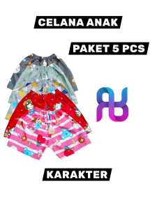 AYB / PAKET 5 PCS CELANA PENDEK ANAK  LAKI-LAKI/PEREMPUAN 5 BULAN - 5 TAHUN/ CELANA ANAK KARAKTER