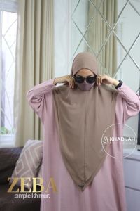Jilbab Hijab Khimar Syari Bahan Cerutty Babydoll Soft Pad Antem Zeba by Khadijah