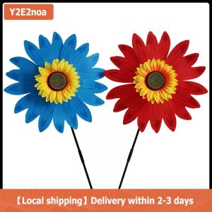 【Local shipping】 Sunflower Windmills Wind Spinners For Home Garden DIY Kids Outdoor Activities Layout Pinwheels Toys