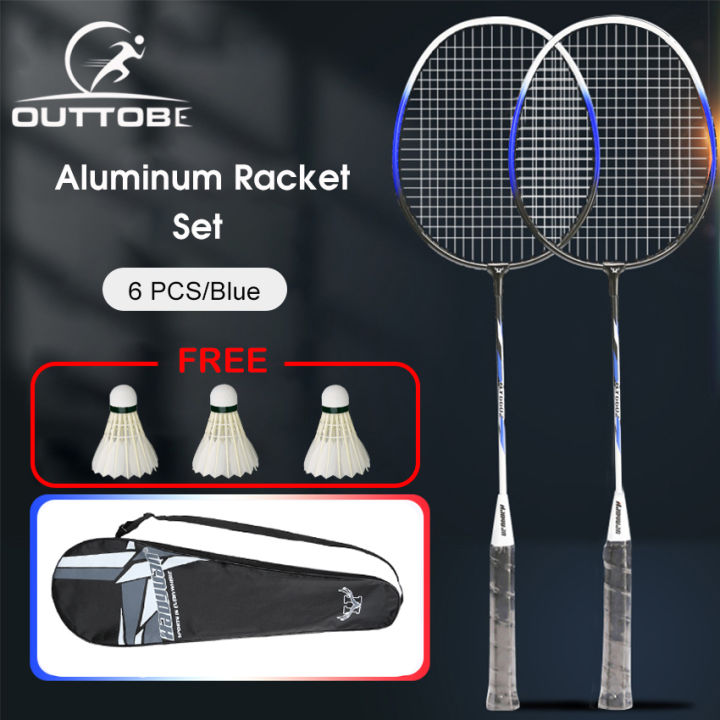 Outtobe Badminton Racket 6PCS Badminton Racket Set Sports Fitness